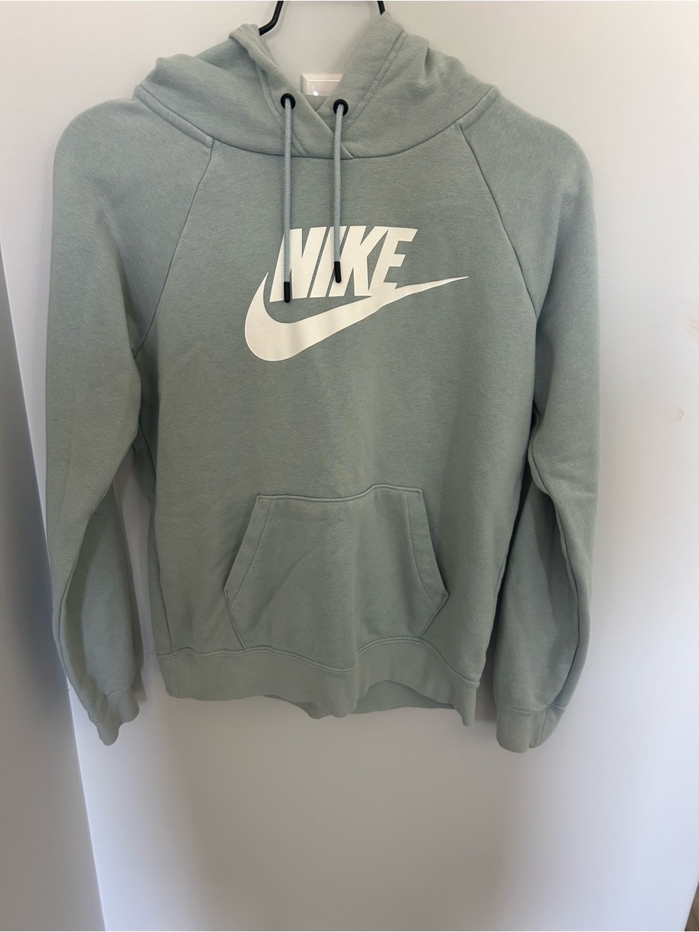 Nike Women’s Crewneck Hoodie in Sage Green with White Logo